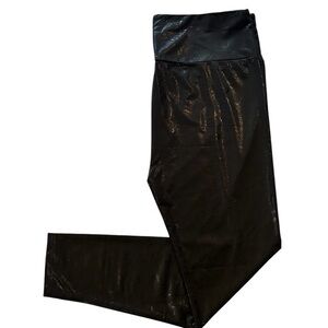 Shirley & Stone black faux snakeskin leggings size 3x NWOT